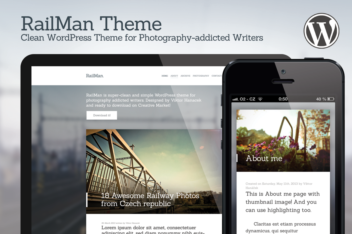 RailMan — WordPress Theme, a WordPress Template by Viktor Hanacek (Photo 1 of 4)