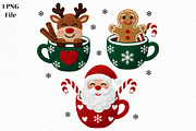 Christmas Mugs Png, an Illustration by Canvas Craft (Thumbnail 1 of 6)