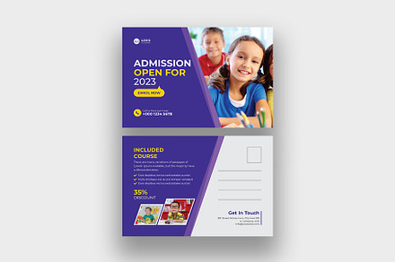 School admission postcard, a Card Template by Shahjahangdb1