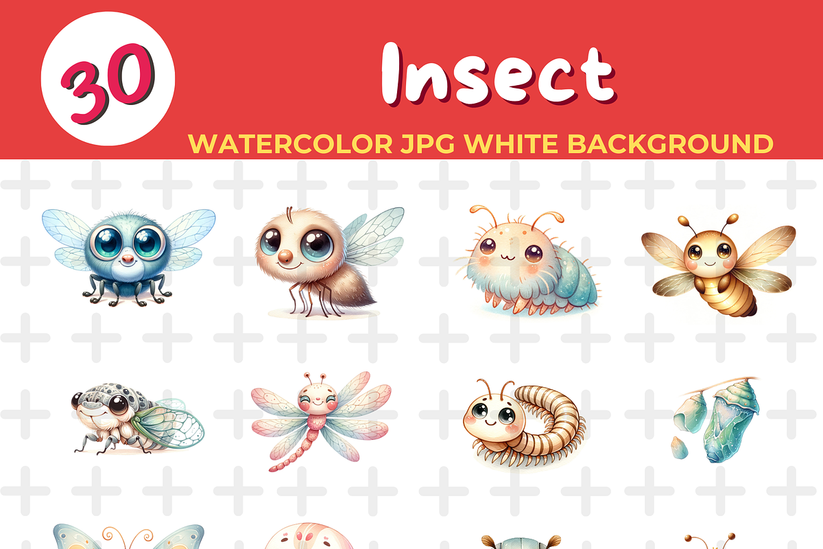 Insect watercolor Jpg Background, an Animal Illustration by John_Walker (Photo 1 of 2)