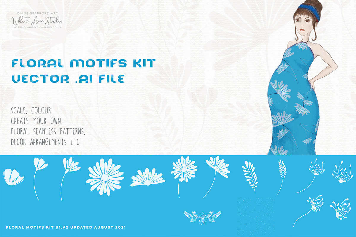 Procreate Brushes Floral Motifs Kit, a Brush Add-On by White Lane Studio (Photo 4 of 12)