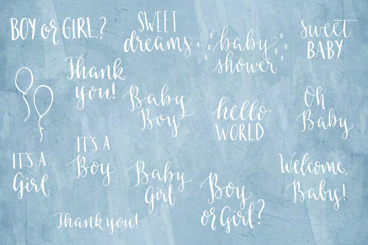 Baby Calligraphy Vector and Overlays, a Graphic by Irina Vascovet (Photo 1 of 4)