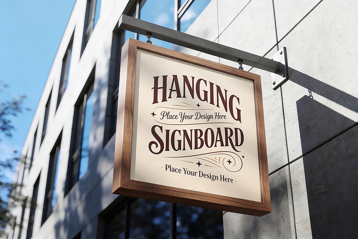 Hanging Signboard Mockup, an Advertising Mockup by Pitchlook.Studio (Photo 4 of 4)
