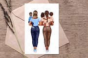 Best Mom Clipart, Mom with babies, a Person Illustration by ArtedeCatrin (Thumbnail 10 of 10)