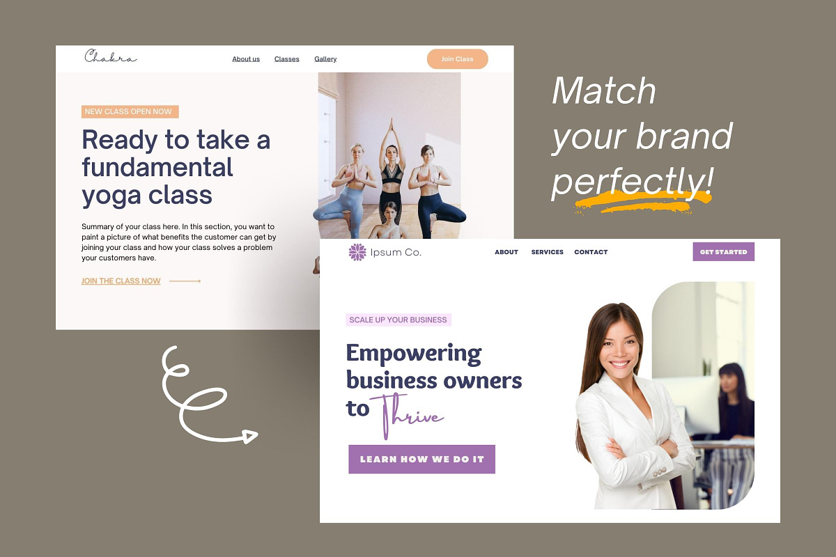 Yoga Class Canva Website Template, a Templates & Theme by Kindelight (Photo 5 of 6)