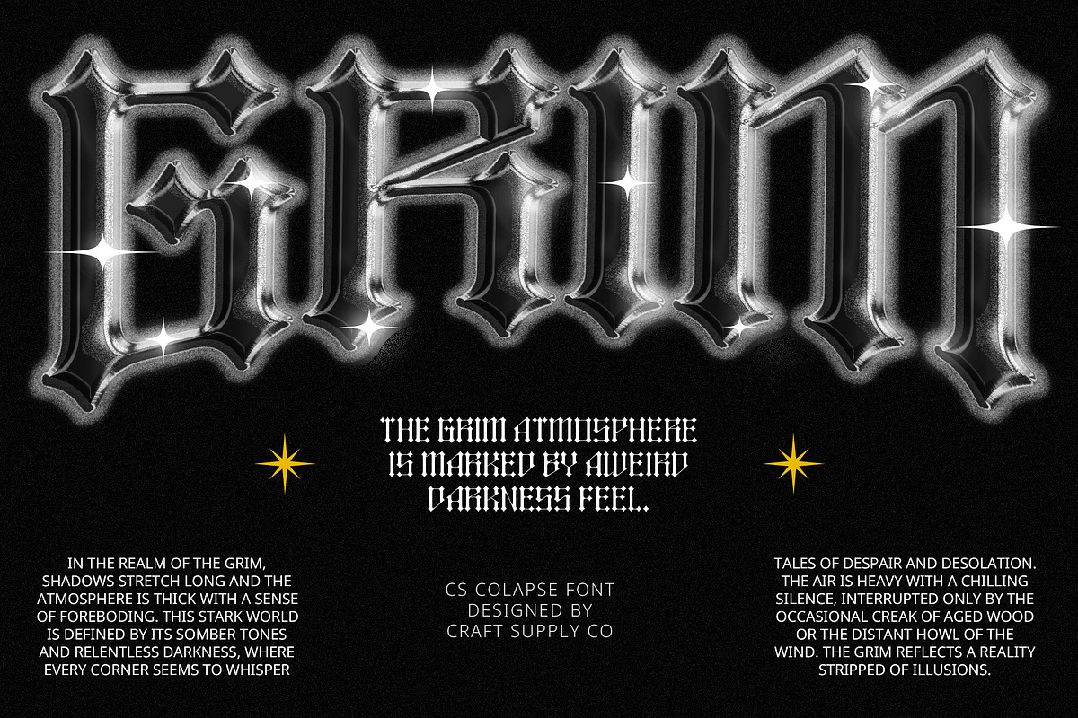 CS Colapse – Gothic Font, a Sans Serif Font by Craft Supply Co. (Photo 4 of 8)