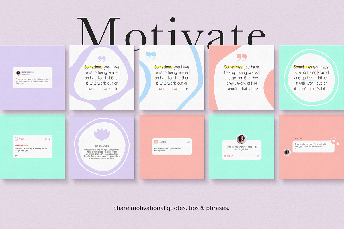 Life Coach Instagram Templates Pack, a Social Media Template by Sakura Digitals (Photo 7 of 9)