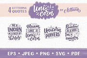 Unicorn Lettering Quotes, a Decorative Illustration by Artlana (Thumbnail 1 of 2)