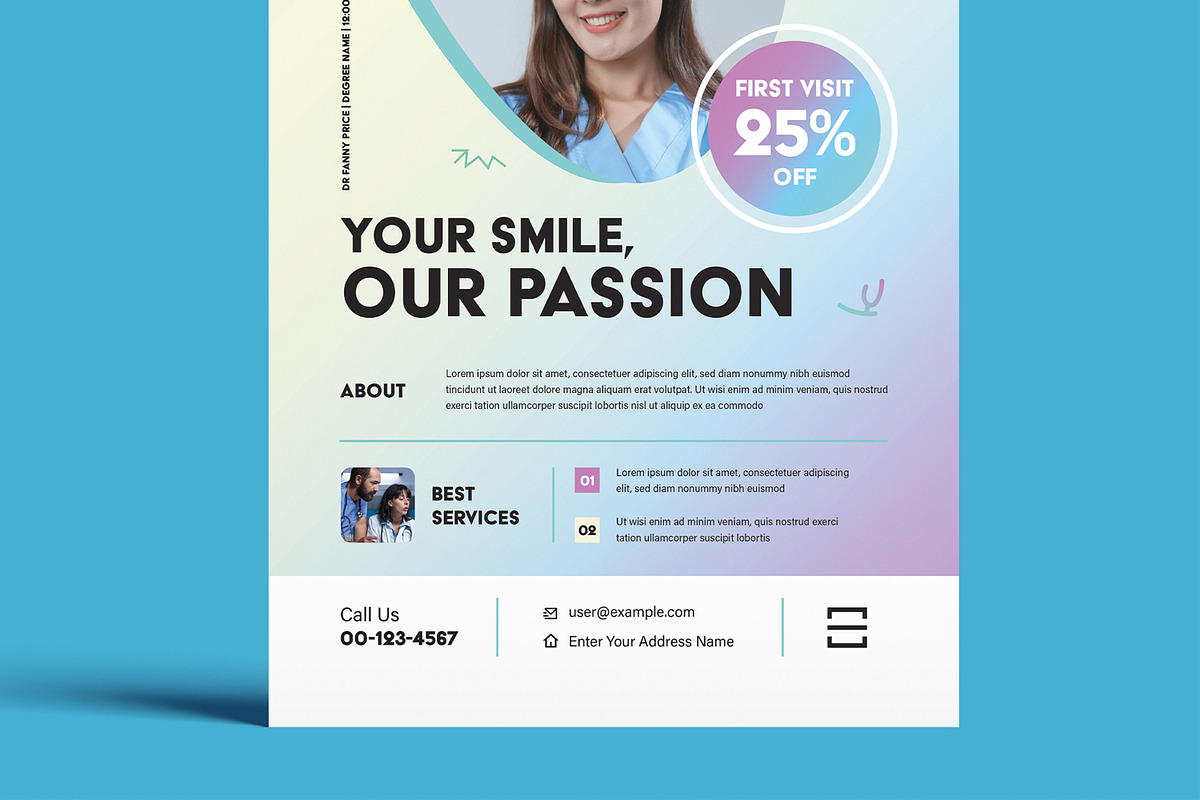 Dental Care Flyer Template Design preview 3