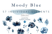 Blue Indigo Watercolor Flowers, an Illustration by Feather Grace Designs (Thumbnail 2 of 3)