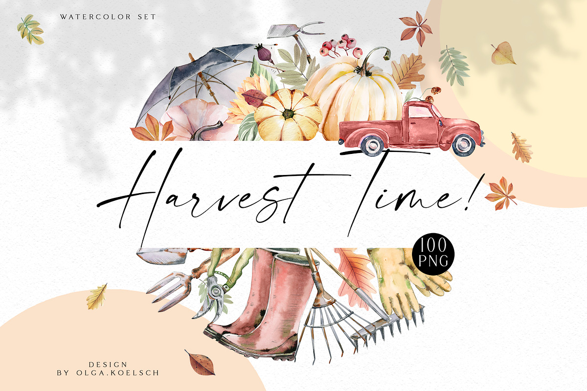Harvest Time Watercolor Set, a Food Illustration by Olga Koelsch (Photo 1 of 14)