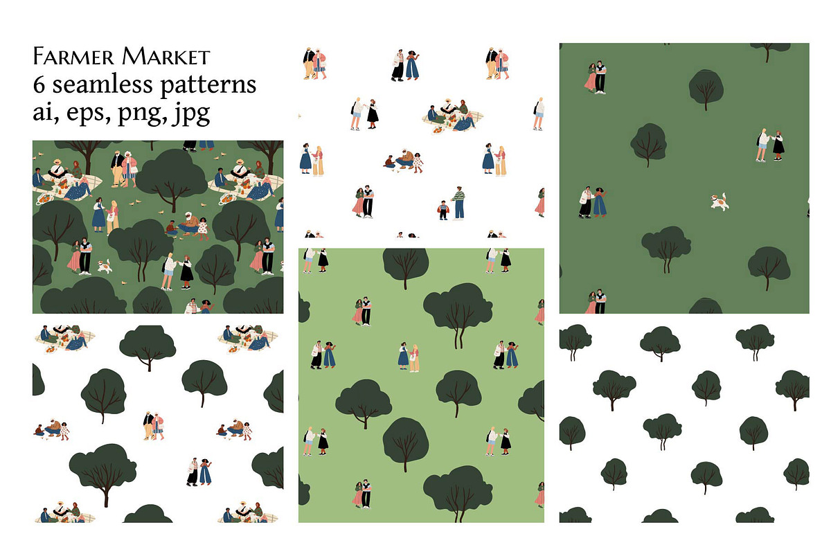 Multicultural Park Seamless Patterns, a Pattern Graphic by LyubovZaytseva (Photo 1 of 6)