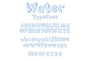 Water Font Liquid Vector Letters