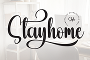 Stayhome | Script Font, a Handwritten Font by Scratchones (Thumbnail 1 of 9)