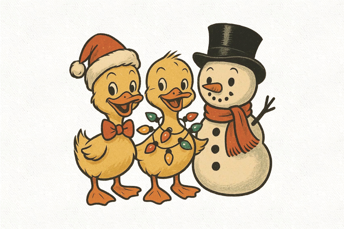 Vintage Christmas Goose Holiday PNG, an Illustration by CraftArtStudio (Photo 1 of 4)