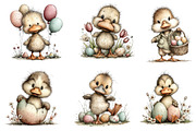 Whimsical Happy Easter Duck Clipart, an Illustration by Dream Creation (Thumbnail 2 of 7)