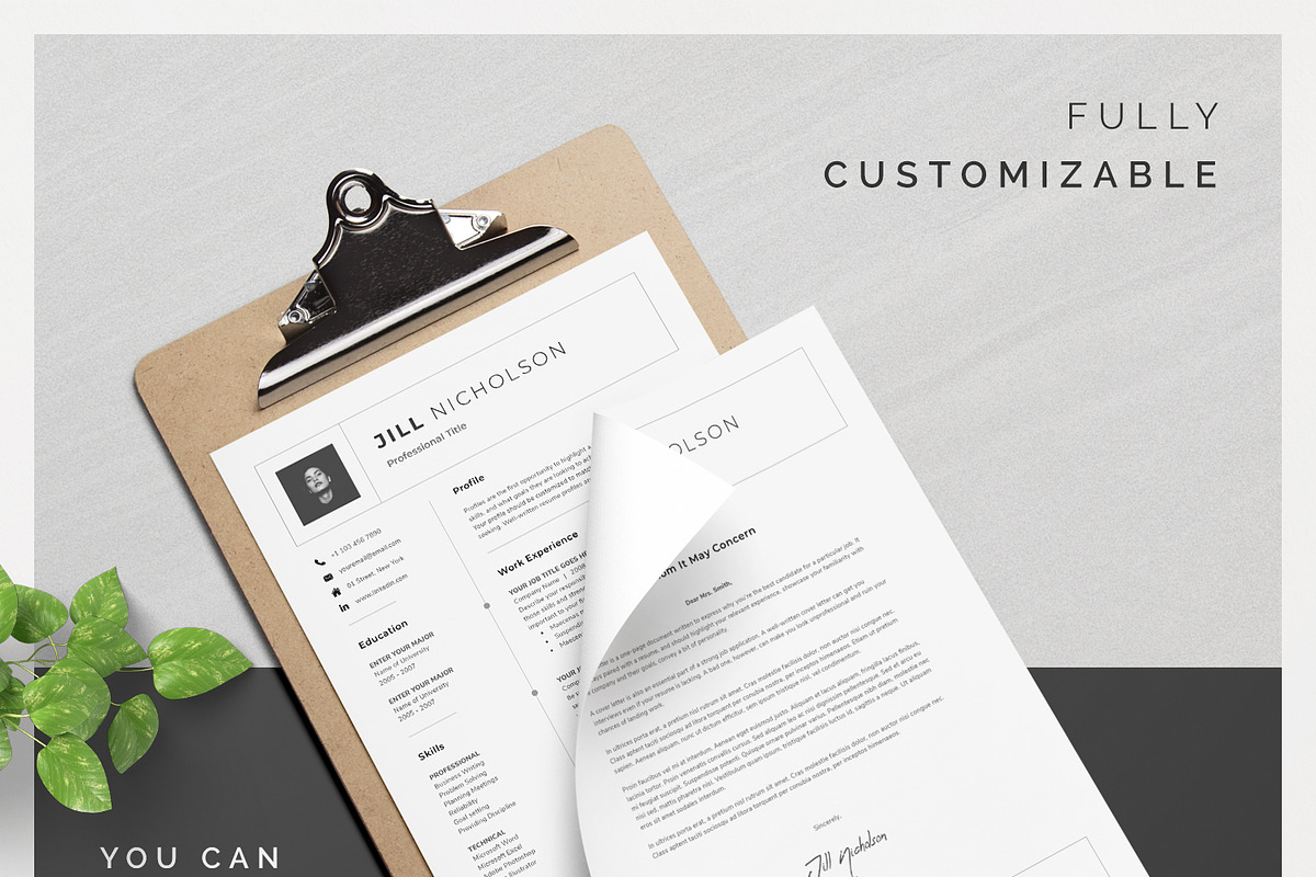 ONE Page Resume Template Kit, a Resume Template by DemeDesign (Photo 3 of 5)