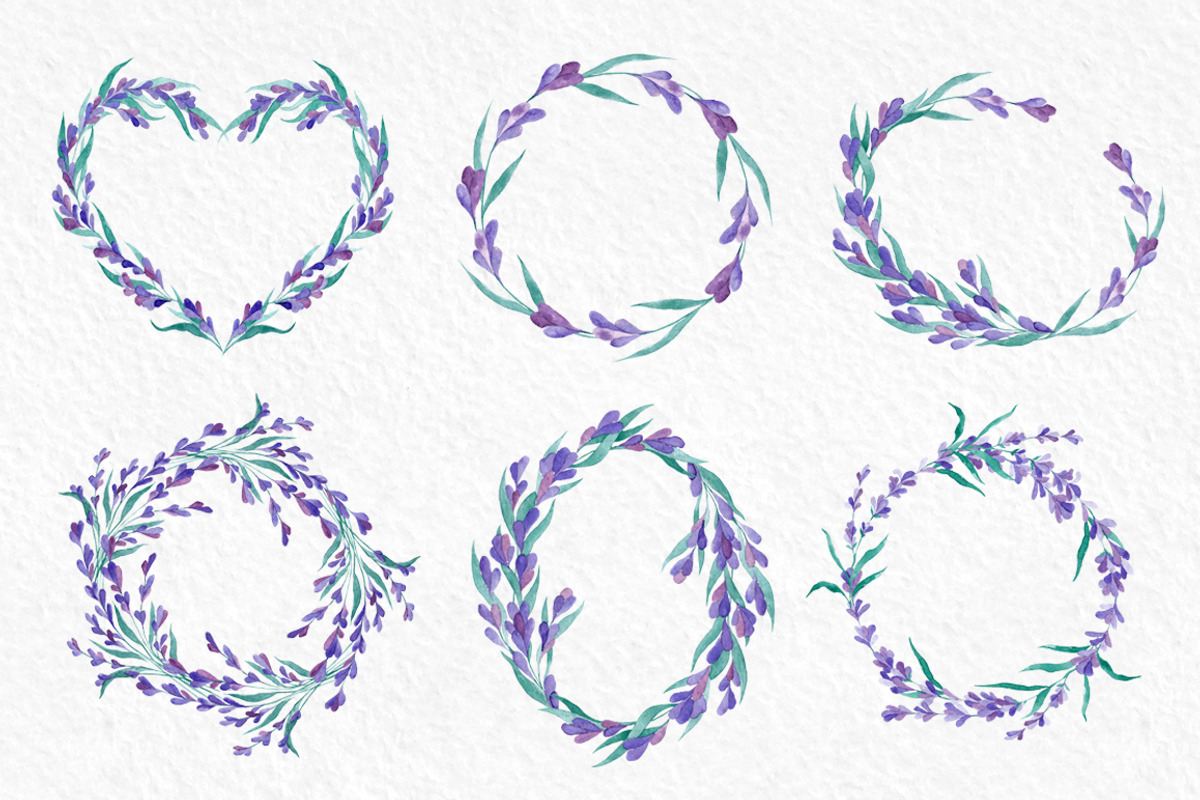 Watecolor Lavender Clip Art Set, an Illustration by Yashroom (Photo 4 of 7)