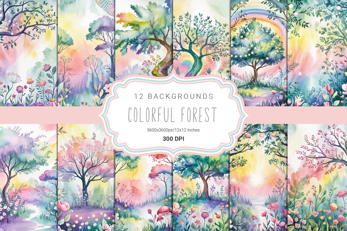 Colorful Woodland, a Background Graphic by Curve Design (Photo 1 of 7)