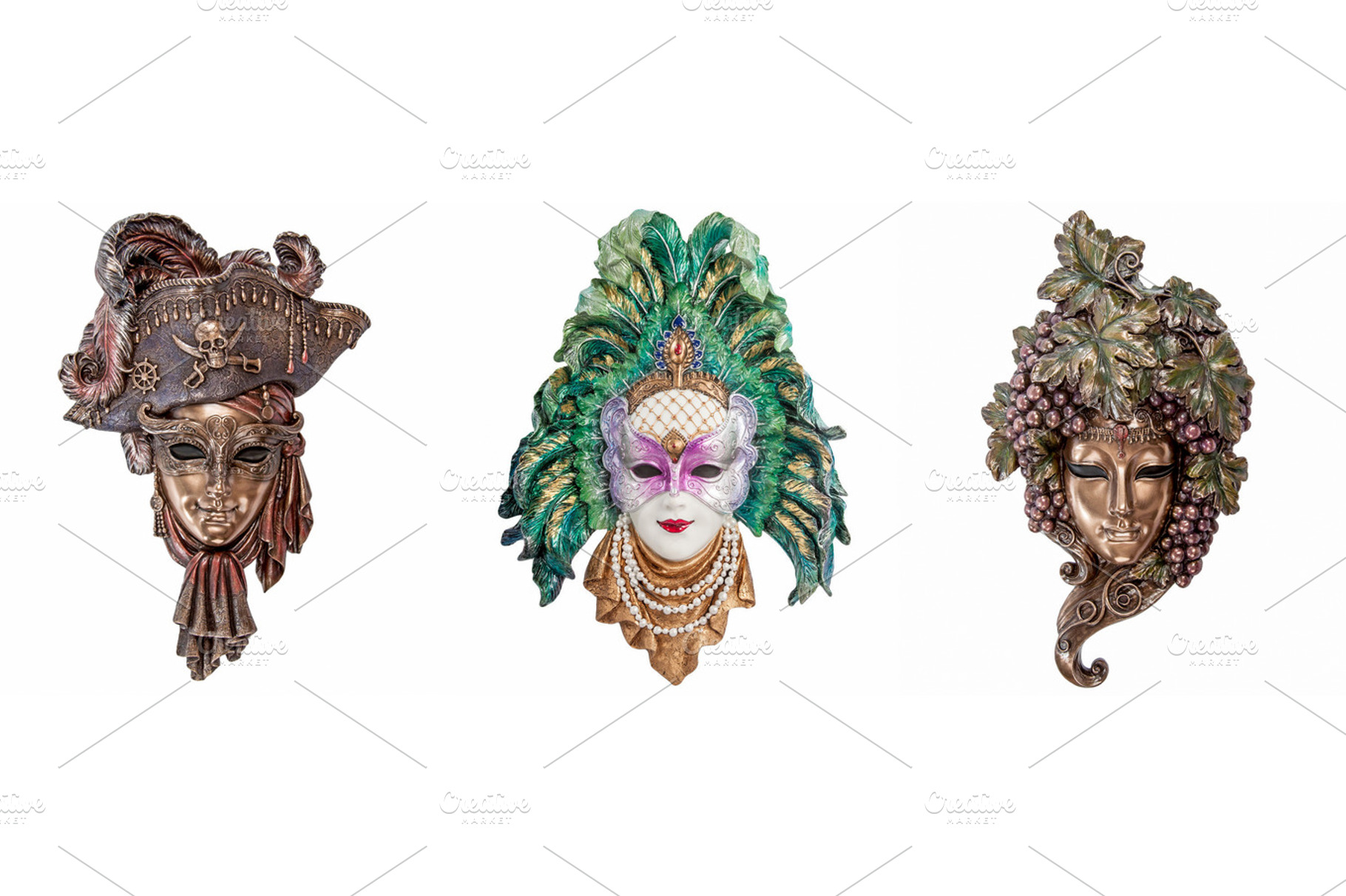 Venetian masks for venice carnival stock photo containing closeup and isolated, an Arts & Entertainment Photo by Sisika