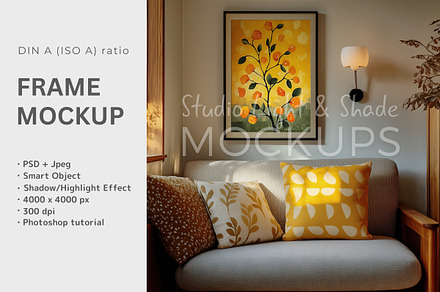 Black Vertical Frame Mockup, DIN A