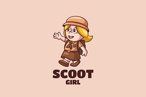 Scoot Girl Cartoon Logo, a Branding & Logo Template by Gumrega Studio