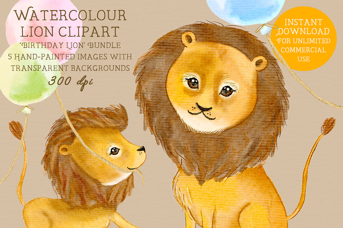 Lion Cub, Jungle nursery animal, an Animal Illustration by CommercialCliparts (Photo 1 of 3)