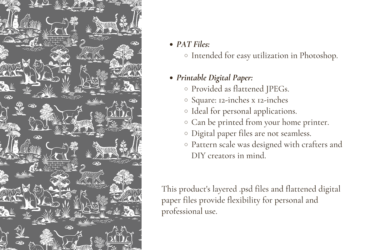Cat Toile Illustrated Pattern, a Background Graphic by Hughes Studio (Photo 7 of 8)