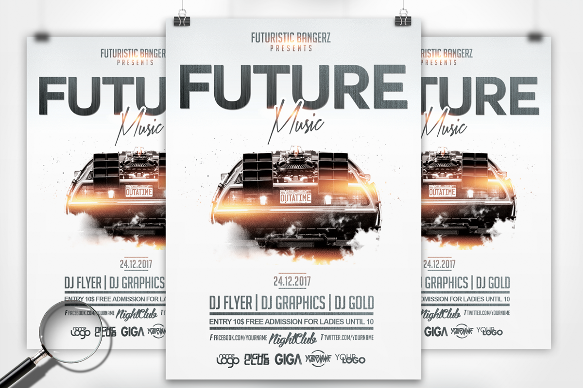 Future Music | 3in1 Flyer Template, a Flyer Template by GIGA-TEMPLATE (Photo 2 of 10)