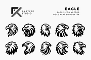 Eagle Head Icon, a Solid Icon by Akatype Studio (Thumbnail 1 of 3)