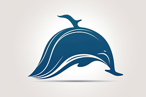 Blue whale logo minimalist and elega, a Photo by SaroStock