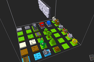 Crossy Road Style Game Voxel Assets