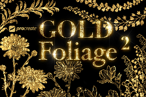 Procreate Brushes Gold Foliage Vol 2