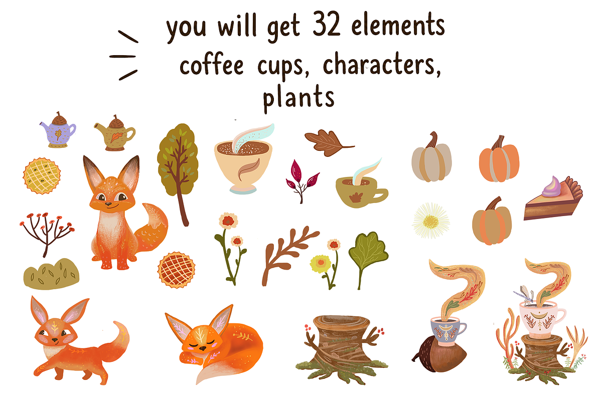 Thanksgiving Patterns & Elements, an Animal Illustration by FaliushViktoriaArtist (Photo 6 of 14)