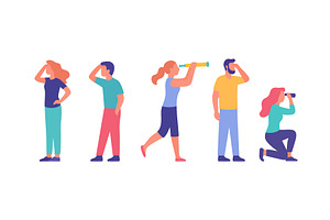 Group of people looking forward and, an Object Illustration by GraphiShop