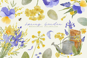 Spring Garden Illustration & Pattern, a Decorative Illustration by OkPen