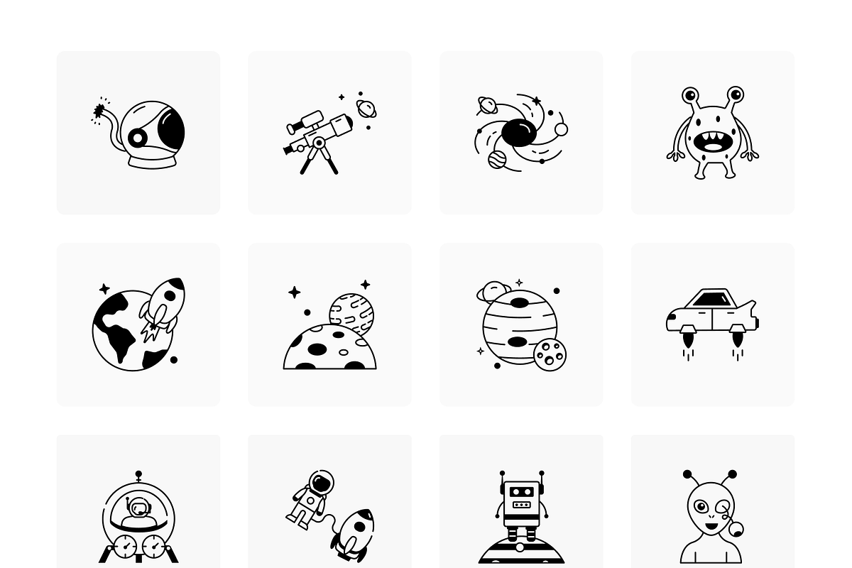 Animated Space and Planet Icons, a Duotone Icon by Vectors Market (Photo 7 of 8)