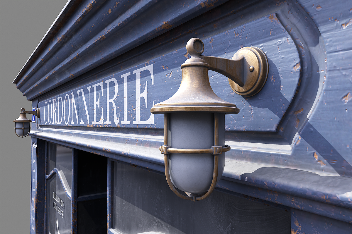 Parisian vintage storefront 3, an Architecture 3D Model by happy brush (Photo 3 of 10)