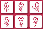 Flowers Outline Icon Pack, an Outline Icon by Tekuni (Thumbnail 9 of 12)