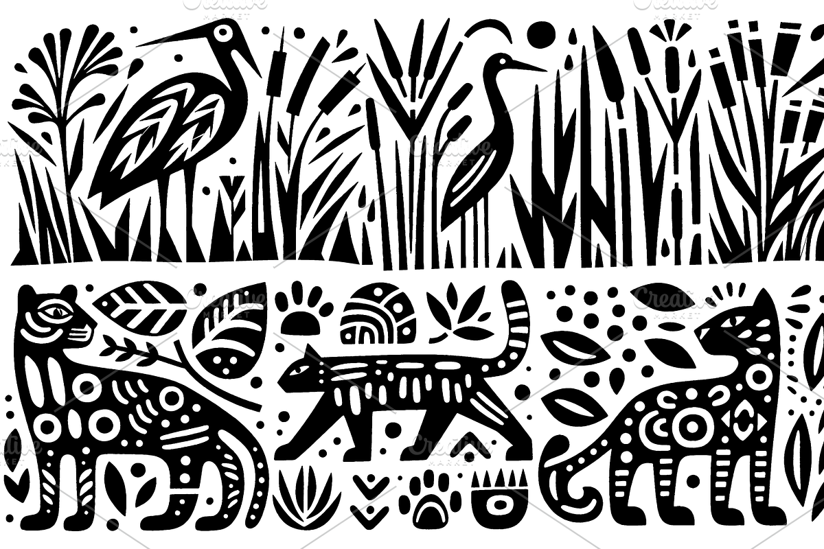Vintage Animals and Pets Folk Art, a Decorative Illustration by devastd (Photo 7 of 29)