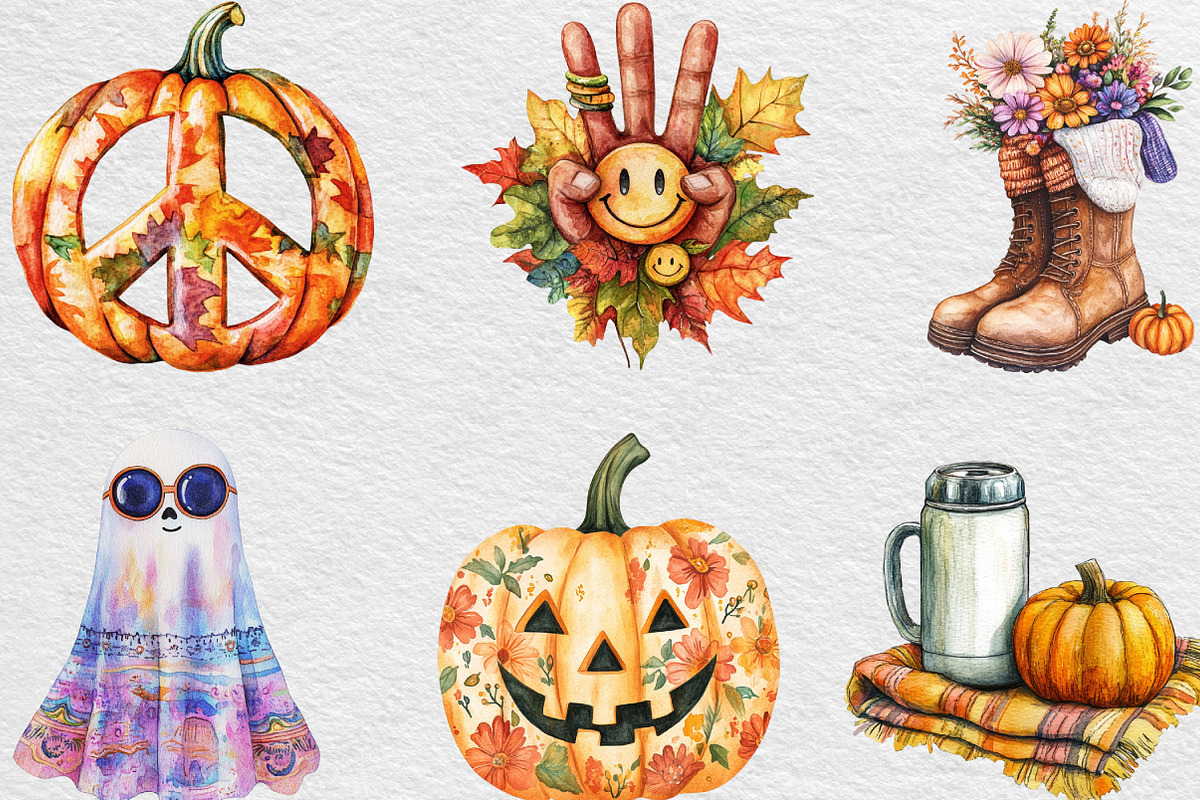 Retro Fall Png Fall Halloween, an Illustration by Black Bird Studio (Photo 5 of 6)