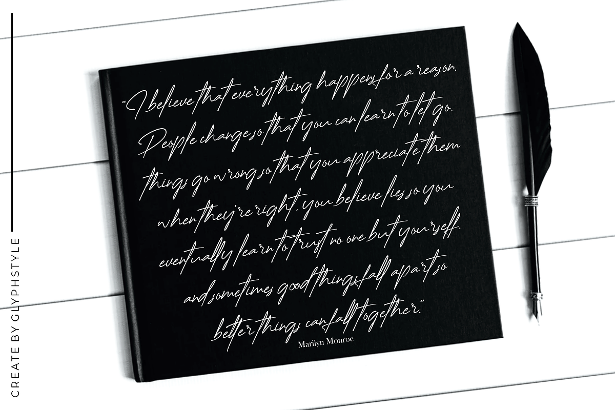 Creattion a Ink Stylish Signature, a Script Font by Glyphstyle (Photo 8 of 13)