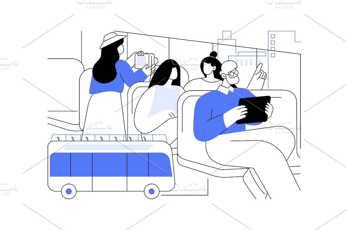 Bus tour isolated cartoon vector, an Illustration by Visual Generation