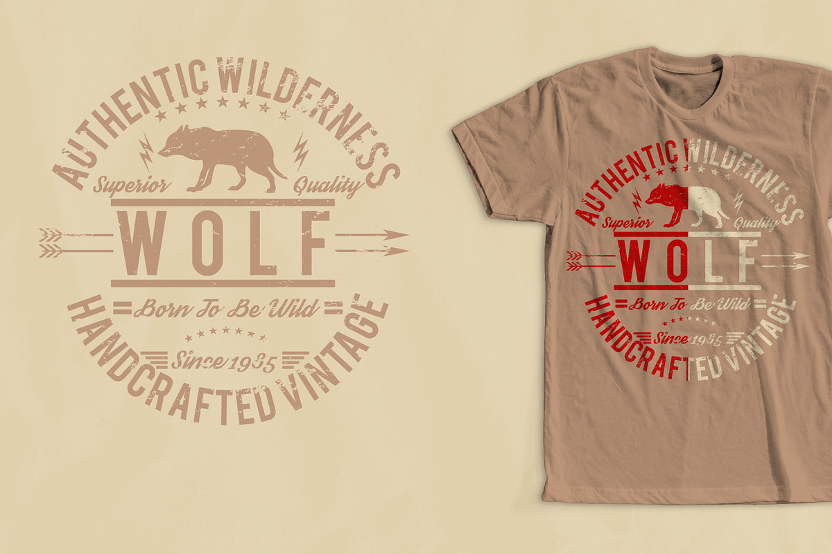 Wolf Outdoors T-Shirt Design, an Illustration by CJR Designs