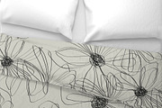 Doodle black white flowers daisy, a Pattern Graphic by Nocito Design (Thumbnail 4 of 6)