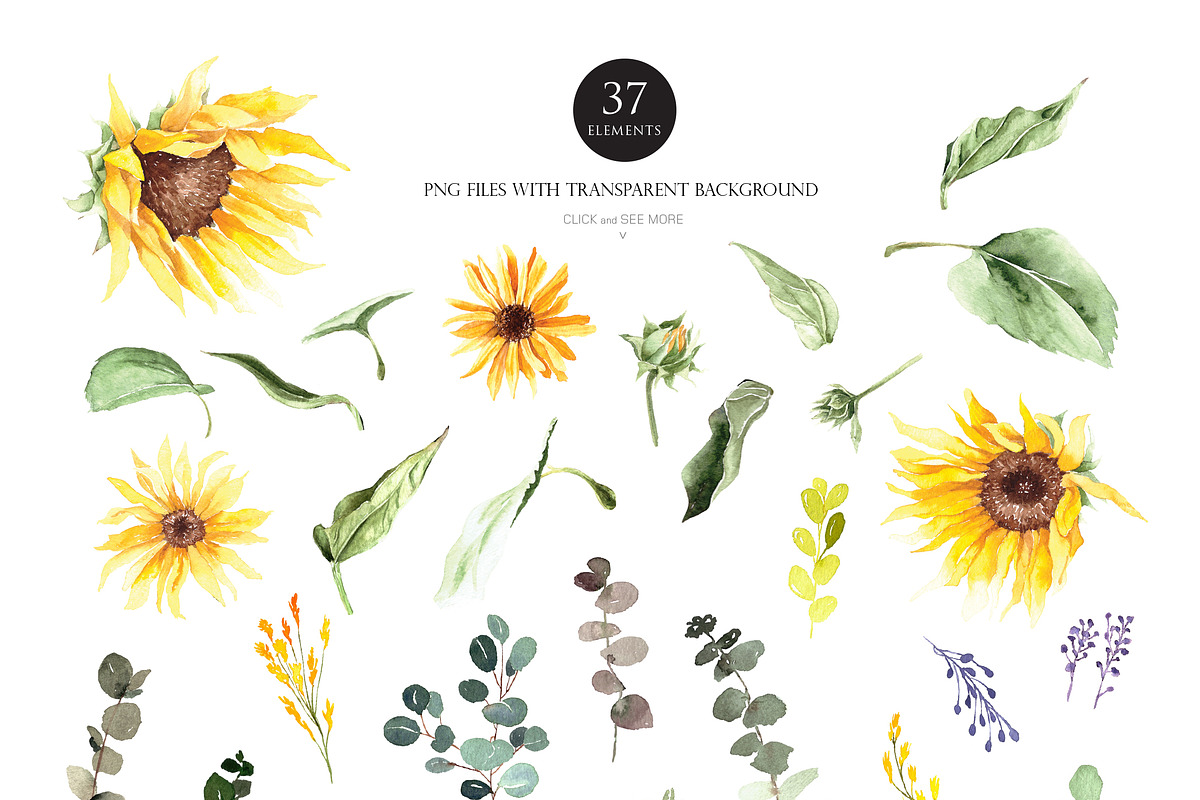 Watercolor flower - Summer Sunflower, an Illustration by Beigetime (Photo 7 of 9)