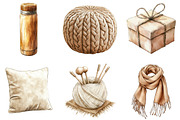 Watercolor Cozy Neutral Winter Clipa, an Illustration by DreamArtGraphic (Thumbnail 4 of 5)