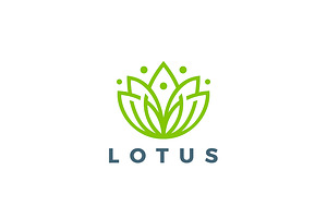 Lotus Flower Logo Yoga Design