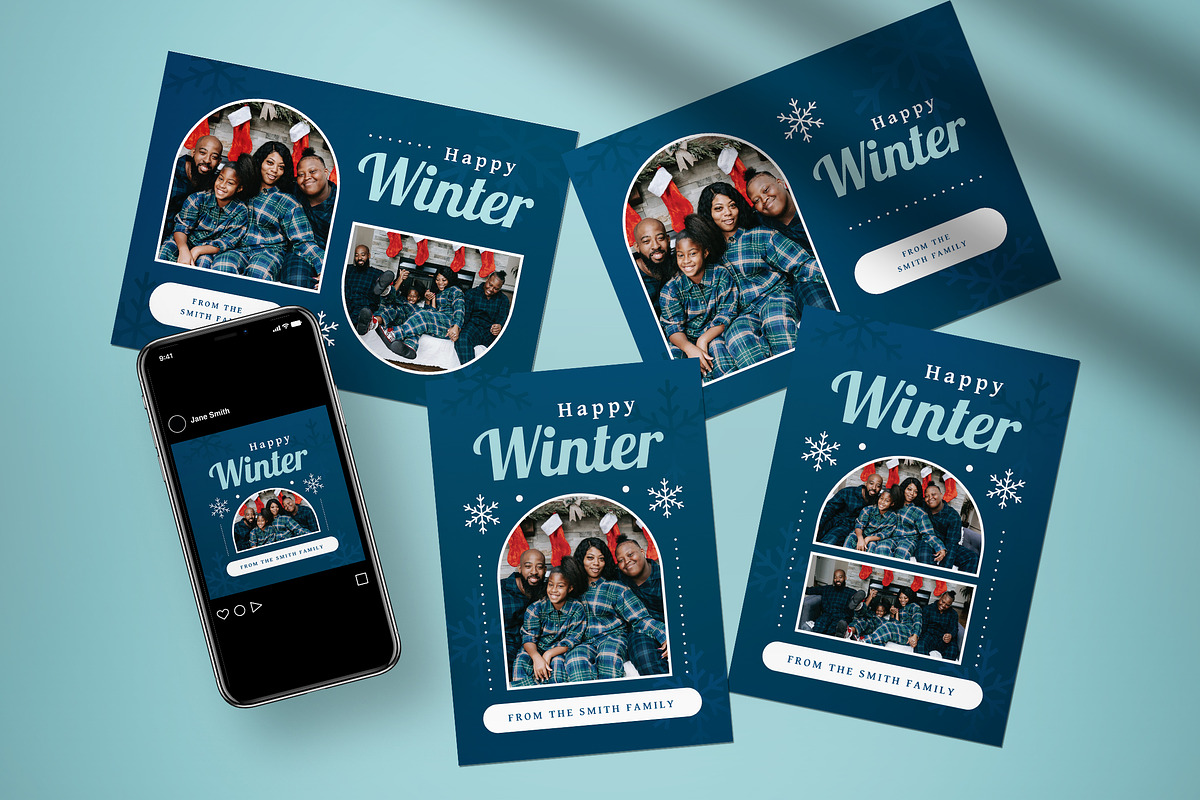 Winter Greeting Card, a Card Template by graphicook