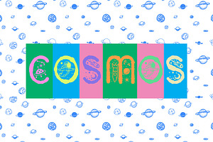 Cosmos Font And Seamless Pattern